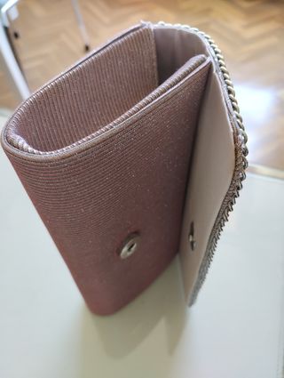 Bolso Fiesta nude-rosado con toque de brillantina
