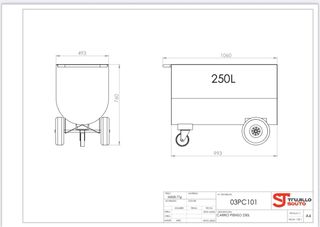 Carro pienso 250L - Ganadero