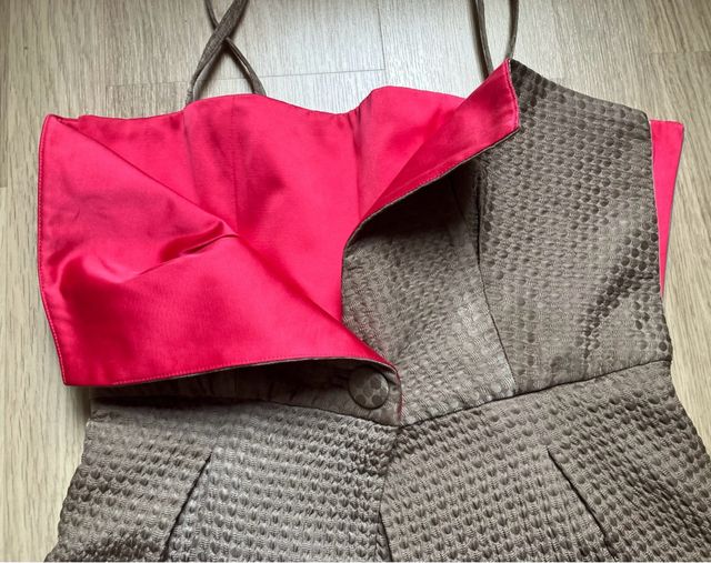 Vestido marrón y rosa - evento