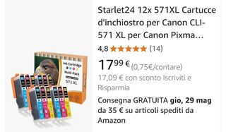 Multipack 12 cartucce colore Canon