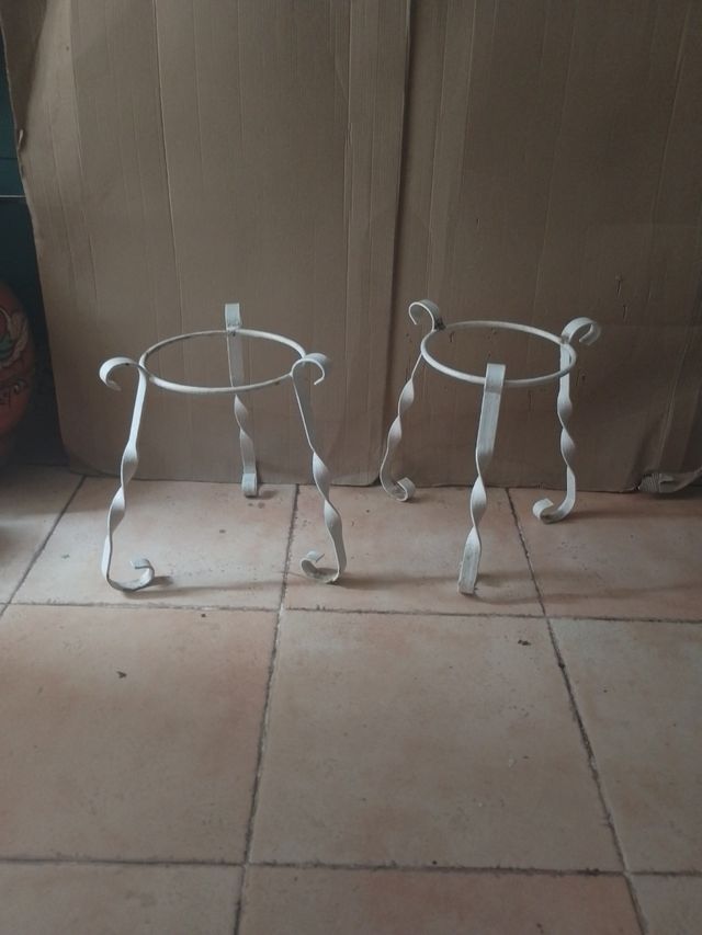 2 Maceteros metal blanco