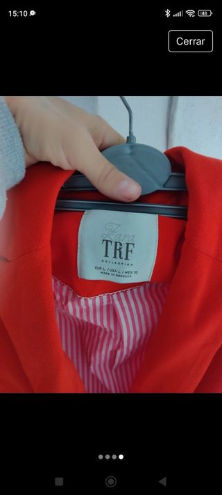 Chaqueta roja Zara TRF - Talla L