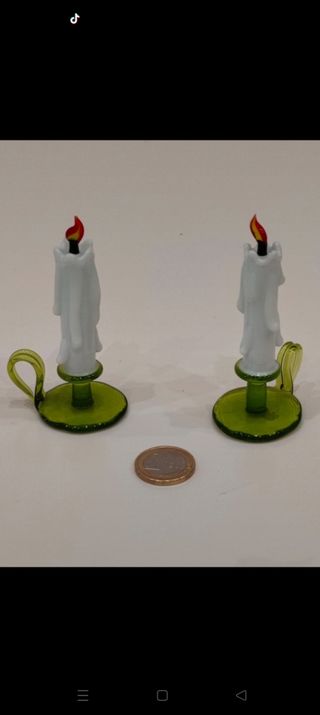 Candele Murano in vetro - 2pz