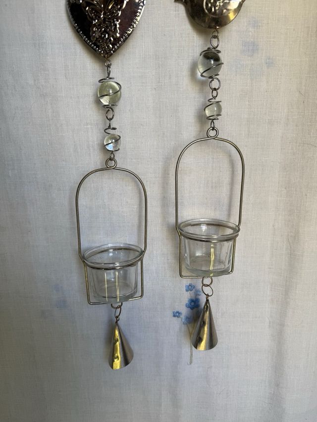 2 portacandele da appendere a forma di cuore