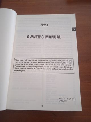 Manual Suzuki GZ250 (1998)