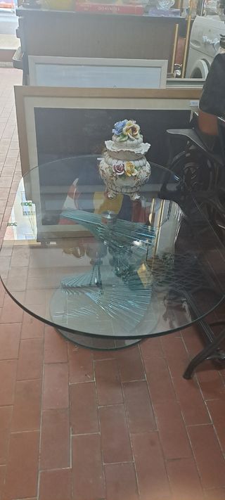 Tavolino in vetro blu - stile moderno