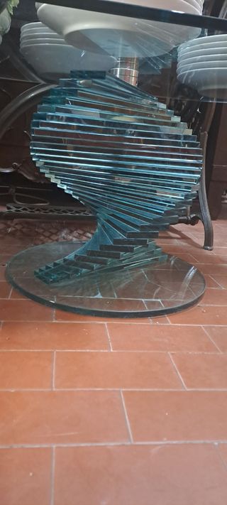 Tavolino in vetro blu - stile moderno