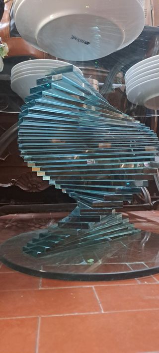 Tavolino in vetro blu - stile moderno