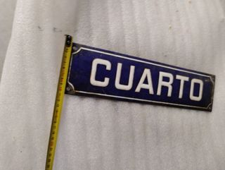 Chapa Cuarto esmaltada vintage