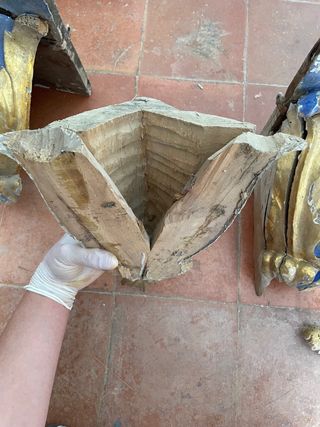 Ménsulas barrocas azul y dorado