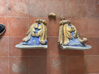 Ménsulas barrocas azul y dorado