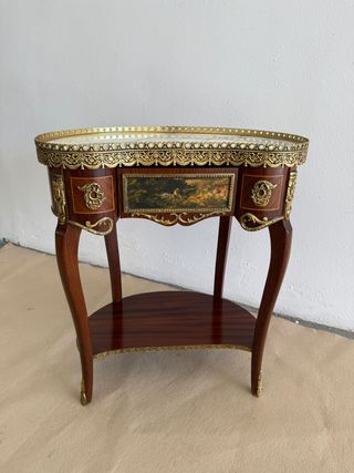 Mesa riñonera madera caoba