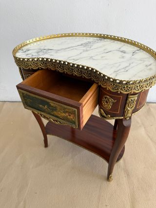 Mesa riñonera madera caoba