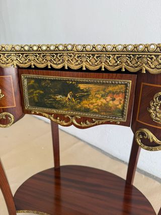 Mesa riñonera madera caoba