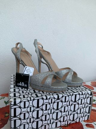 Sandali TATA glitter argento