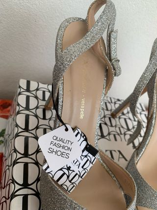 Sandali TATA glitter argento