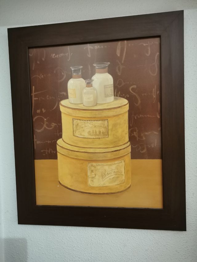 Cuadro vintage con frascos