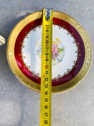 Juego de té Porcelana Olato dorado y blanco Nuevo