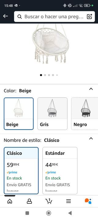 Sillón colgante VOUNOT beige