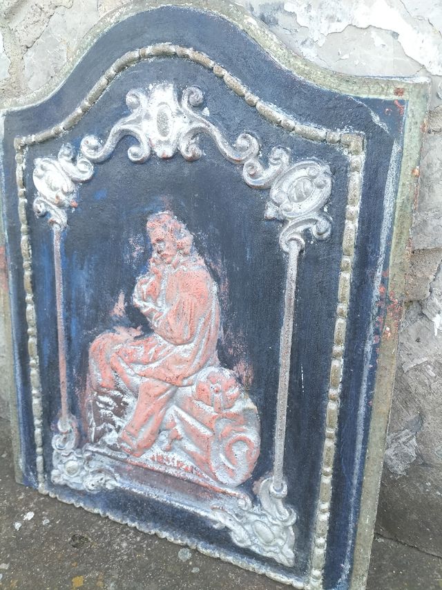 Placa chimenea muy antigua hierro , ver descripció