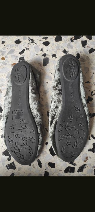 Bailarinas terciopelo verde oliva talla 37