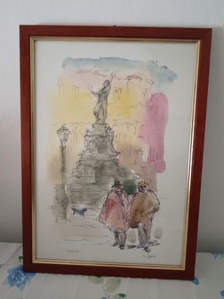 Quadro acquerello Bologna  Nettuno