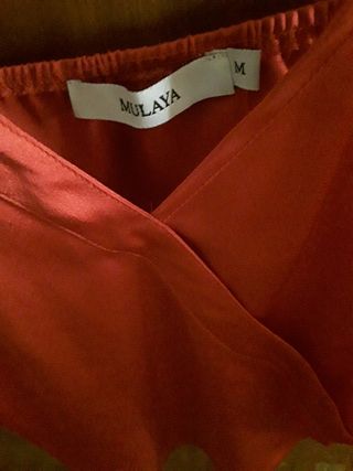 Blusa tirantes M rojo granate