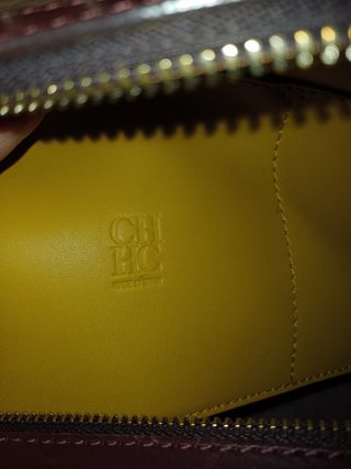 Bolso Carolina Herrera marrón-amarillo