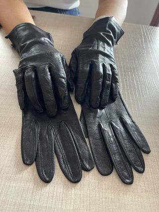 Guanti pelle marroni  e neri vintage