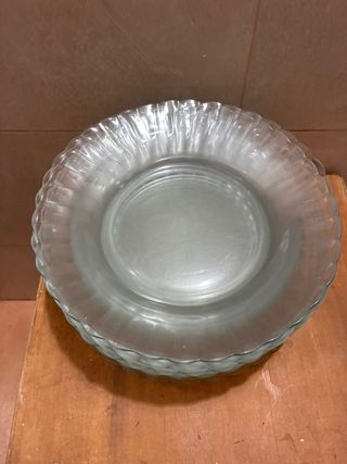 12 Platos de vidrio transparentes