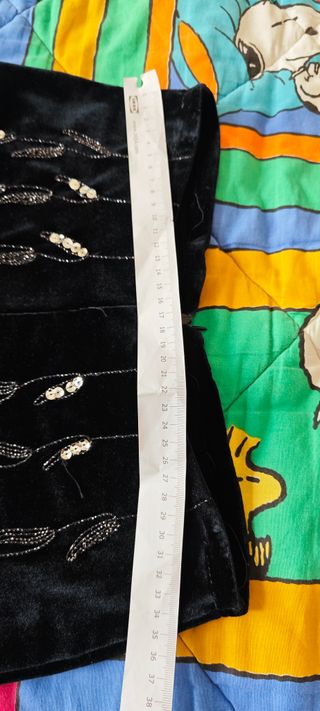 Pantaloni velluto aderenti strass ricamati argento