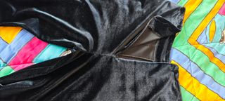 Pantaloni velluto aderenti strass ricamati argento