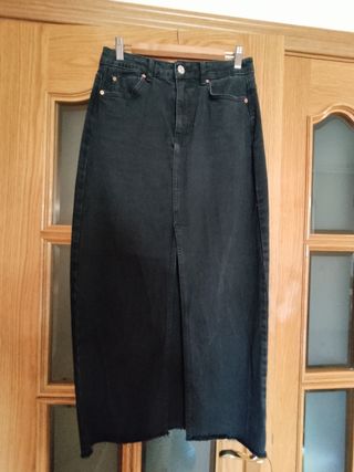 Falda vaquera negra Stradivarius - T38