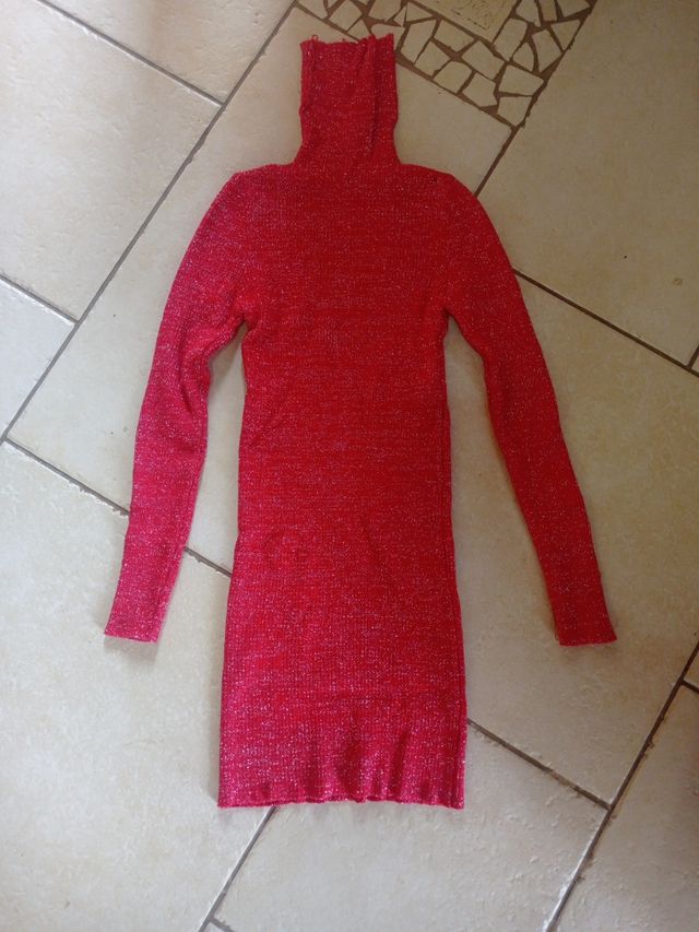 Vestito rosso glitter tg unica