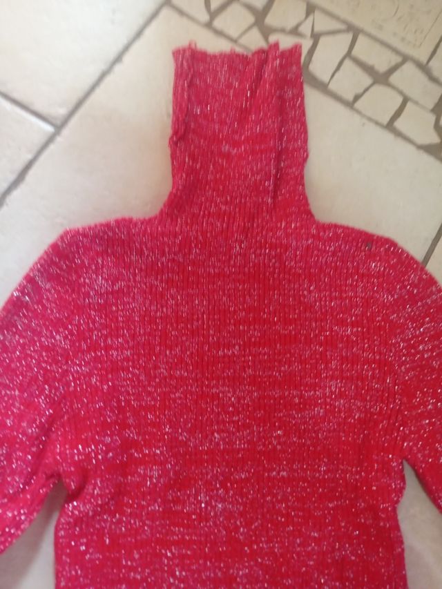 Vestito rosso glitter tg unica