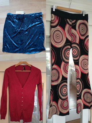 3 Prendas: Falda, Pantalones, Cardigan