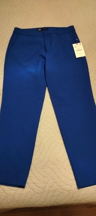 Pantalones de vestir de Zara azul Klein -talla 38
