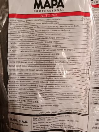 Guantes protección químicos