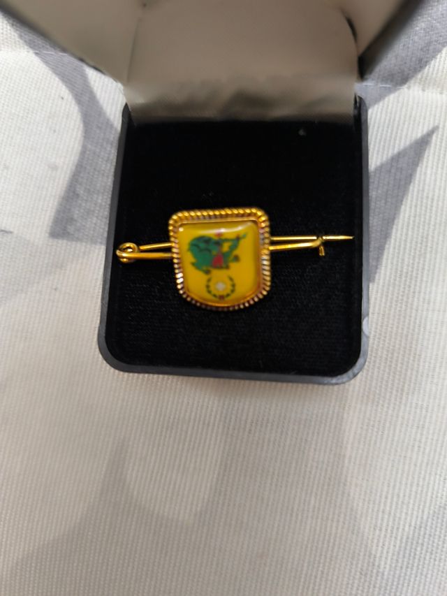 Broche antiguo caballero dorado