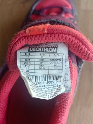 Zapatillas montaña niña Decathlon talla 33