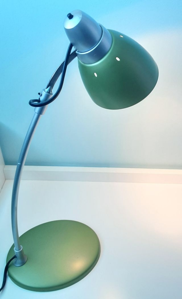 Flexo vintage verde y plata