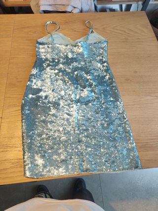 Abito Parosh paillettes teal