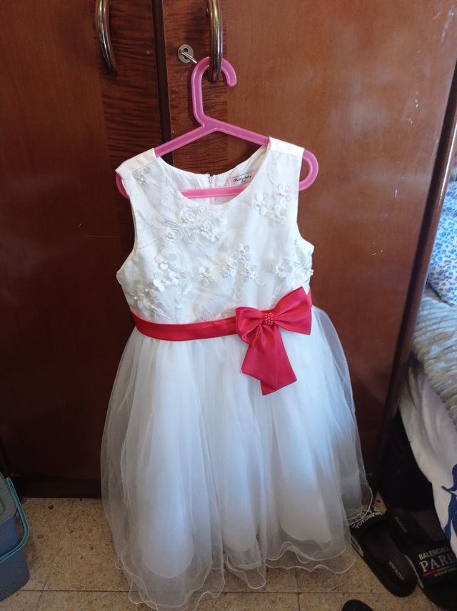 Vestido rojo y blanco comunión,fiesta,quinceañea