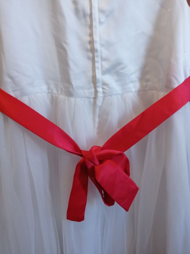 Vestido rojo y blanco comunión,fiesta,quinceañea