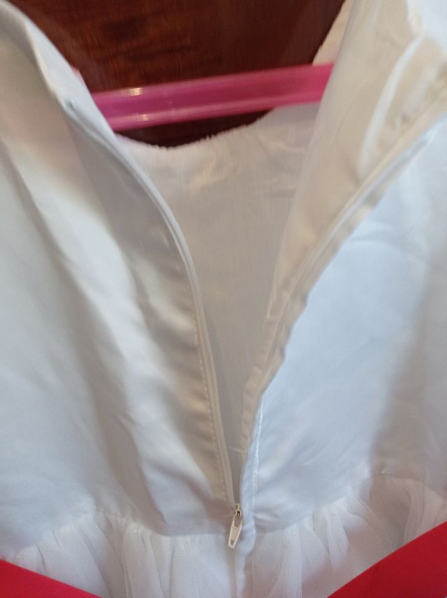 Vestido rojo y blanco comunión,fiesta,quinceañea