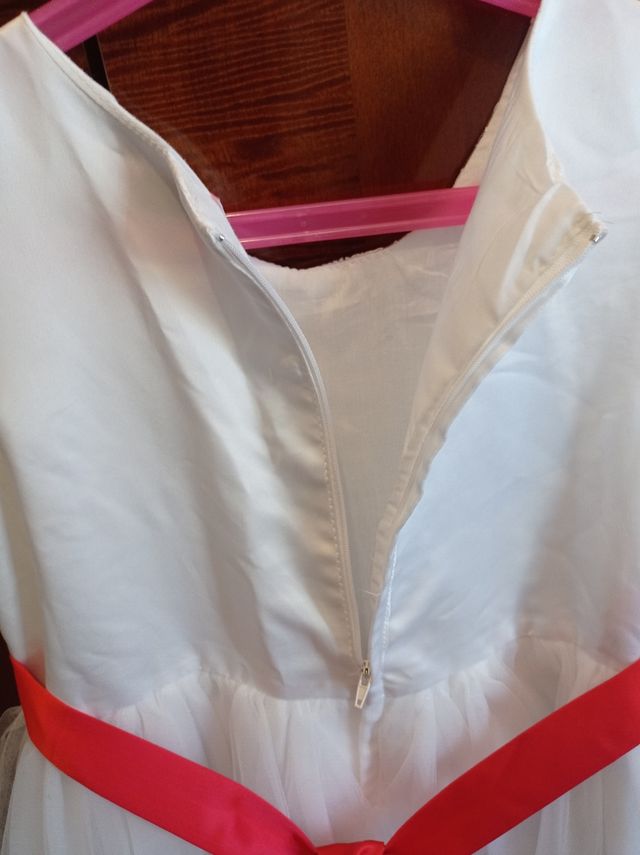 Vestido rojo y blanco comunión,fiesta,quinceañea