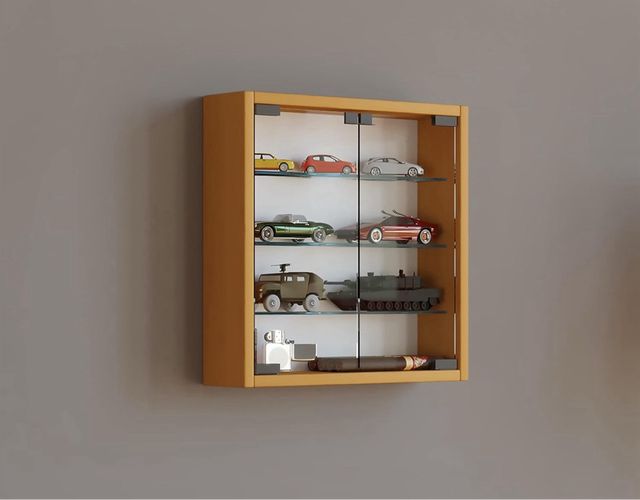 Vitrina expositora de madera y cristal