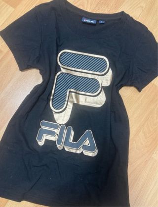 Camiseta Fila de chica talla S - negra y dorada