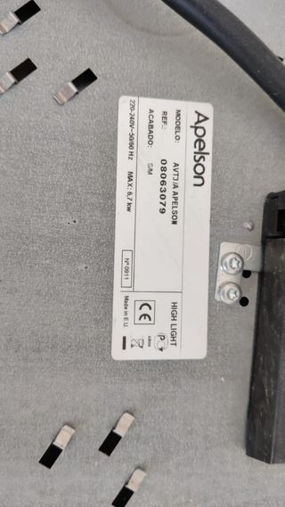 Placa inducción Apelson 3 zonas