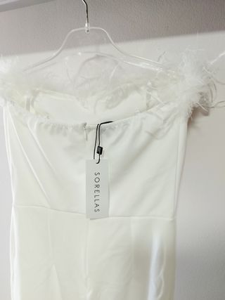 Mono ceremonia,blanco plumas. OFERTA 